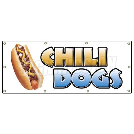 Signmission CHILI DOGS BANNER SIGN hot dog cart stand signs franks dogs wiener B-96 Chili Dogs